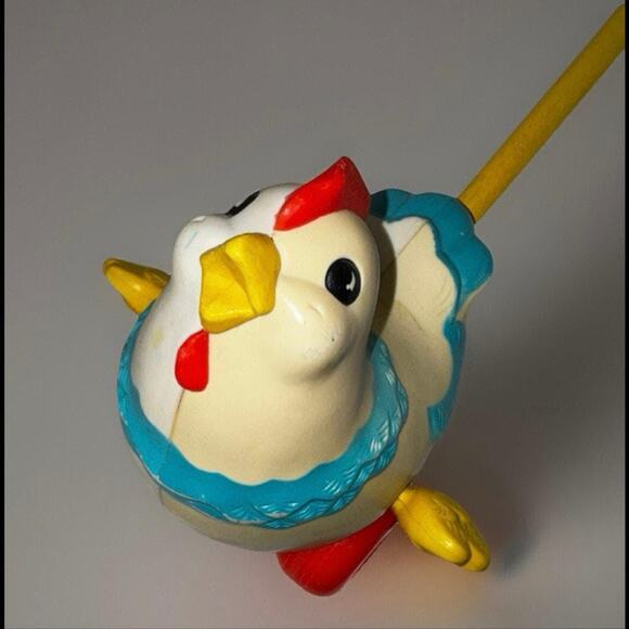 Other - Vintage Chicken Push Toy Rolling Farm Nursery Decor